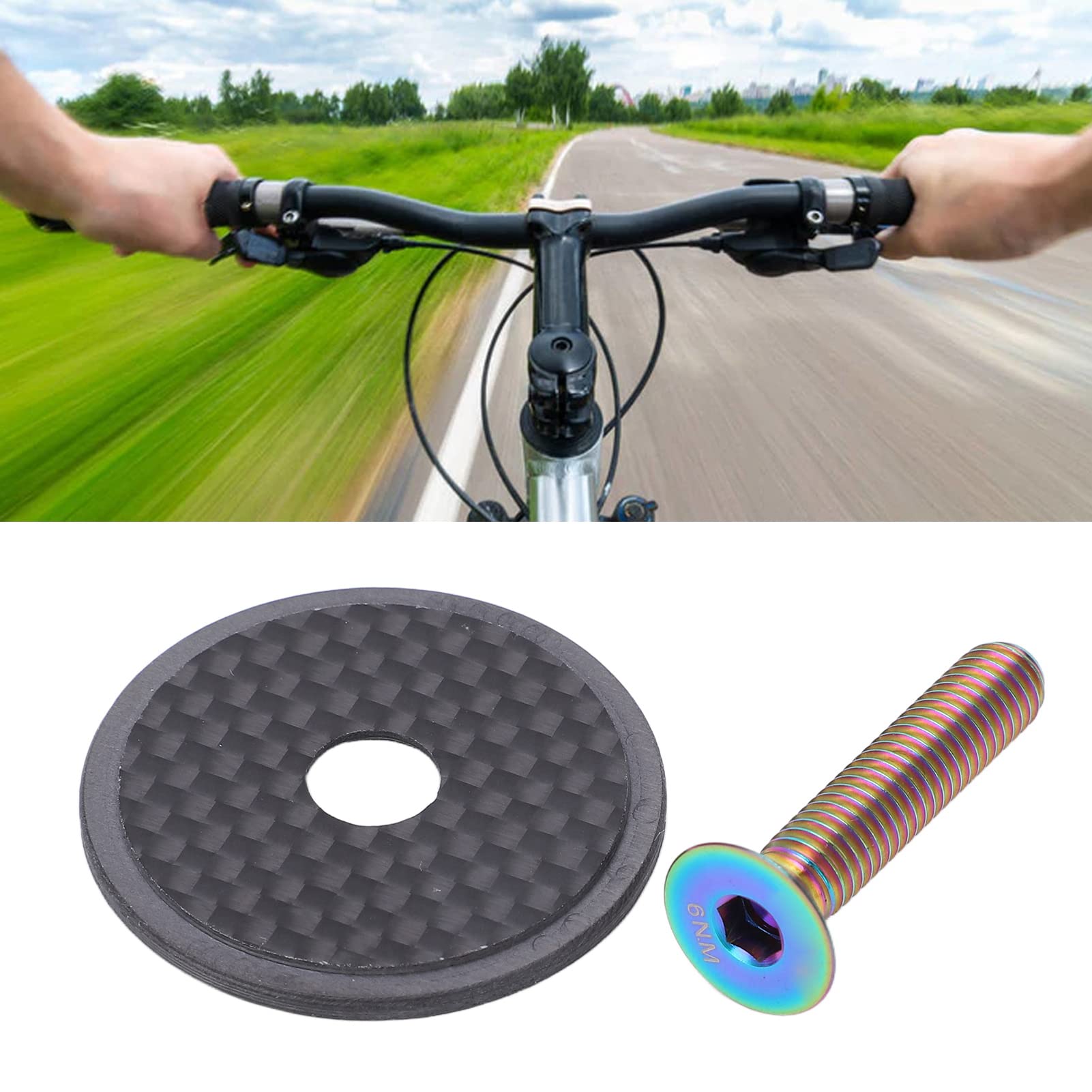 BuyWeek Bike Headset Top Cap, Bicycle Headset Top Cover Mountain Bike Fork Tube Headset Cover for Mountain Road Bike