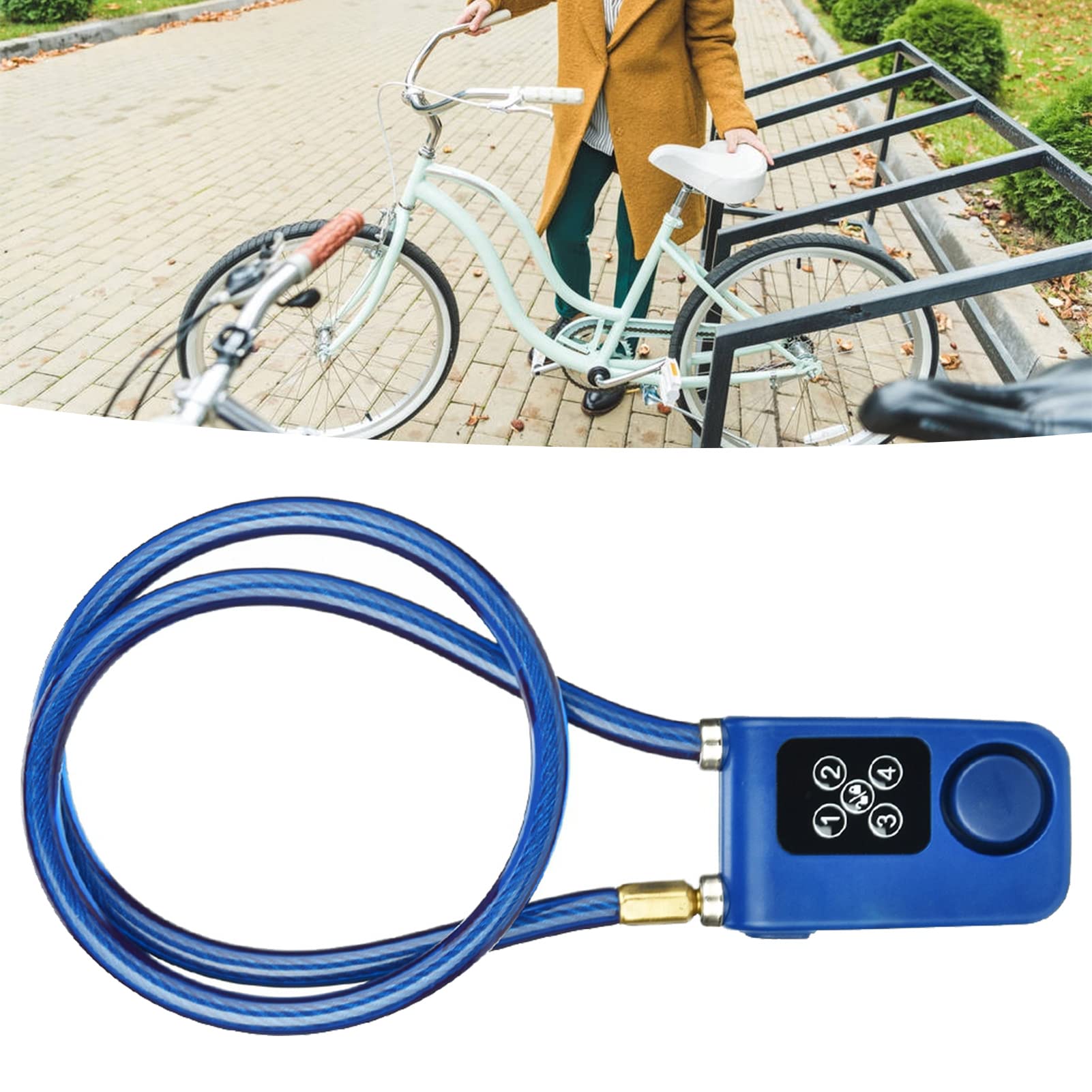 Bike Anti Theft Lock, Keyless Alarm Bike Lock Digital Password Security Lock Anti-Theft Smart Alarm Lock Smart Alarm Lock for Bike Motorcycle Gate