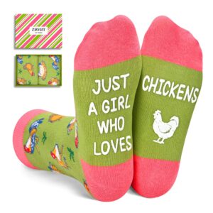 zmart kids funny socks fun socks girls chicken socks teens, cute chicken lover gifts animal children 7-10 years