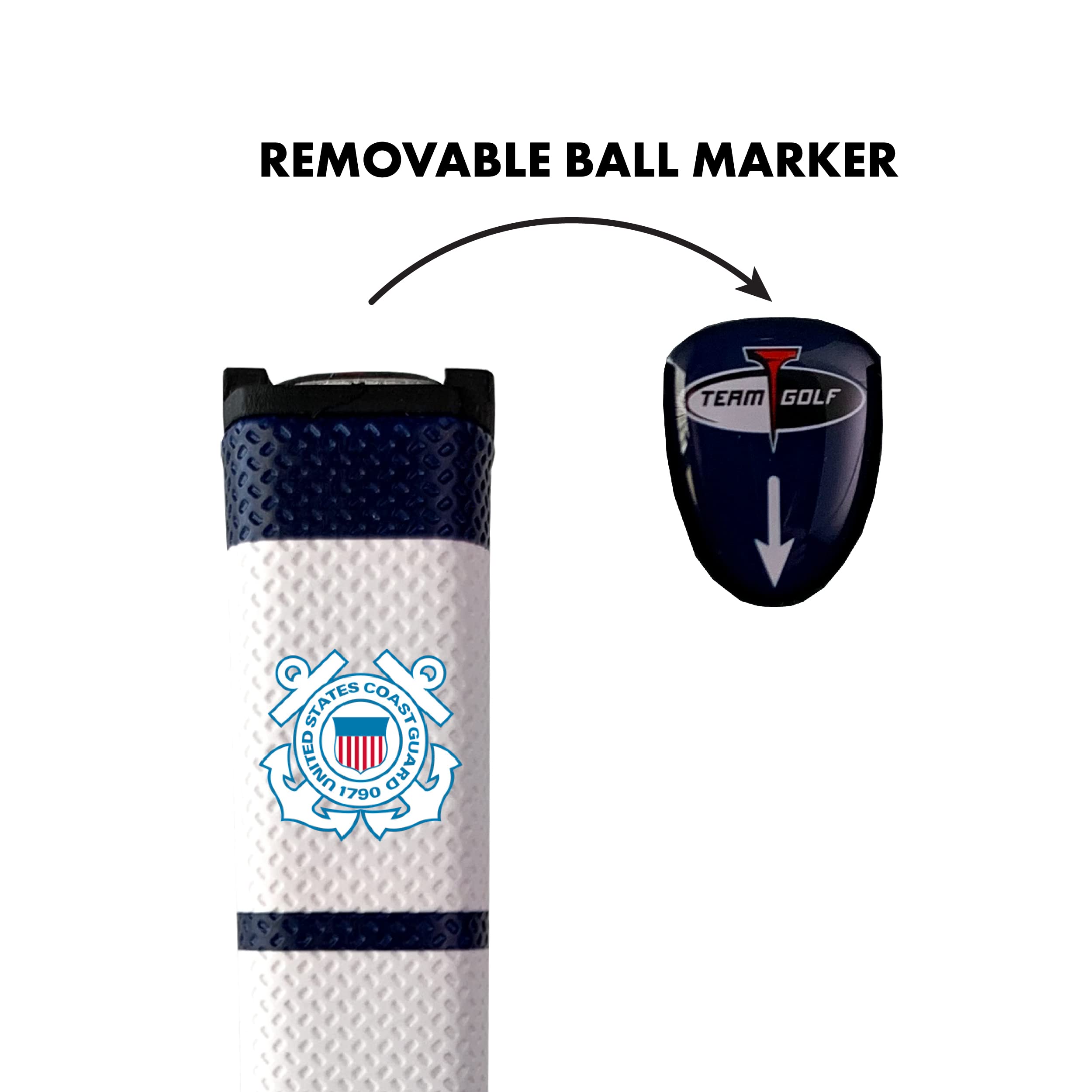 Team Golf NCAA US COAST GUARD Golf Putter Grip Team Golf NCAA Golf Putter Grip (Multi Colored) with Removable Ball Marker, Durable Wide Grip & Easy to Control