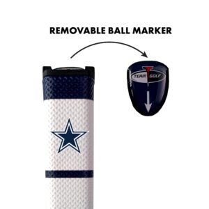 Team Golf NFL Dallas Cowboys Golf Putter Grip NFL Golf Putter Grip (Multi Colored) with Removable Ball Marker, Durable Wide Grip & Easy to Control