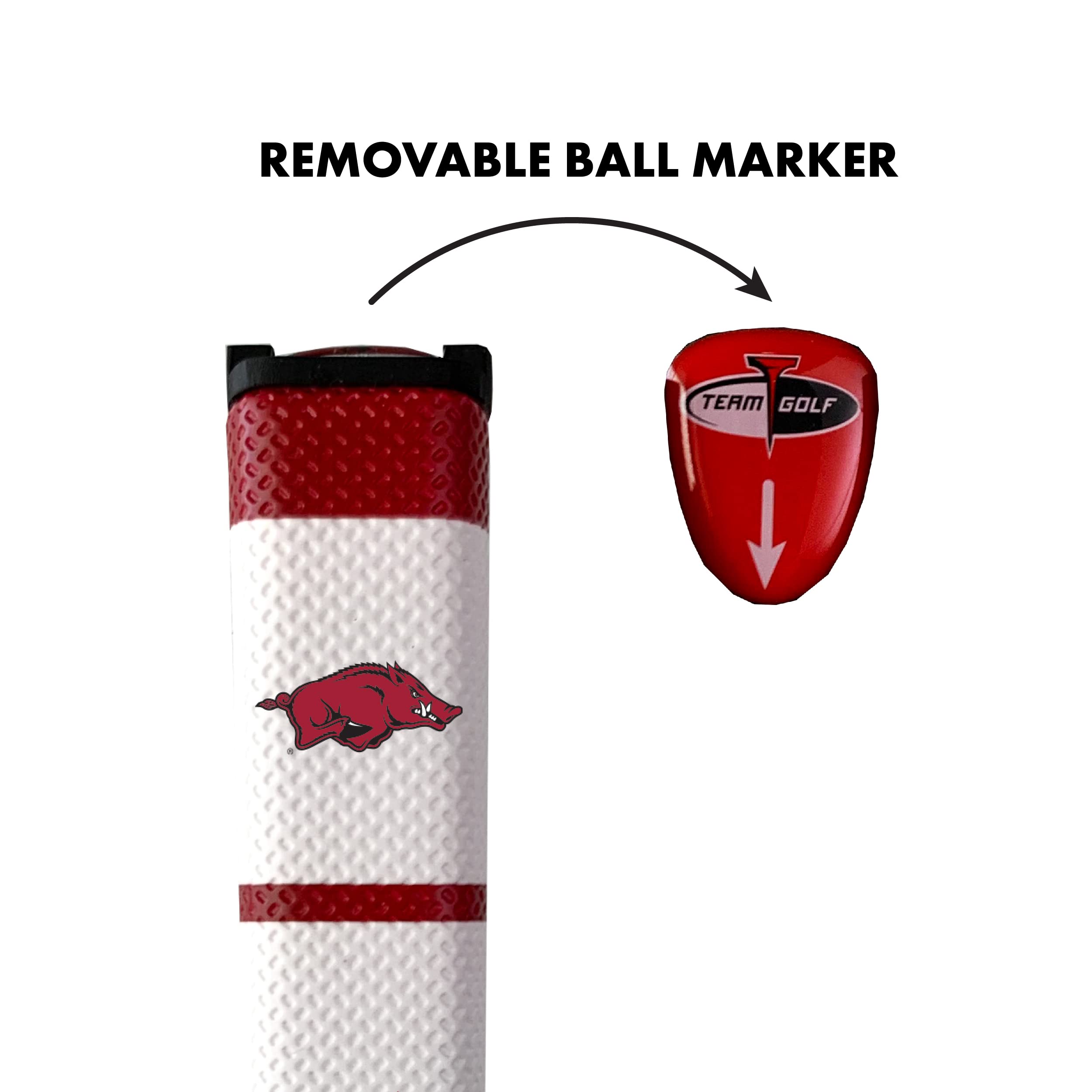 Team Golf NCAA ARKANSAS Golf Putter Grip Team Golf NCAA Golf Putter Grip (Multi Colored) with Removable Ball Marker, Durable Wide Grip & Easy to Control