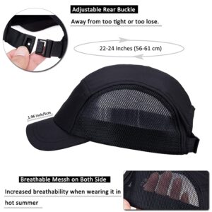 Clakllie 5 Panel Mesh Baseball Cap Short Brim Trucker Hat Sun Protection Dad Caps Breathable Outdoor Running Hats