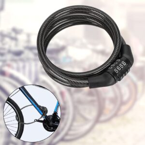 Bike Lock Cable, Cable Lock Keyless Bike Lock Waterproof Anti-Theft Cable Lock Security Bike Lock Bike Chain Lock for Bike Scooter Glass Door