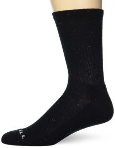 merrell adult's speckled wool blend crew socks-1 pair pack-unisex moisture wicking, black, m/l (men's 9.5-12 / women's 10-13)