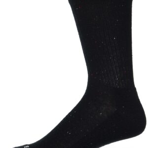 Merrell Adult's Speckled Wool Blend Crew Socks-1 Pair Pack-Unisex Moisture Wicking, Black, M/L (Men's 9.5-12 / Women's 10-13)