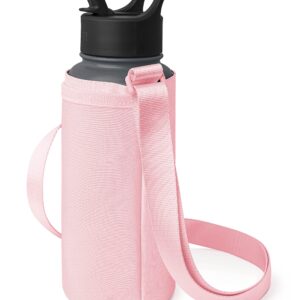 Simple Modern Water Bottle Carrier Sling with Adjustable Strap | Bottle Holder Crossbody Bag for Walking, Hiking and Traveling | Summit Collection | Blush