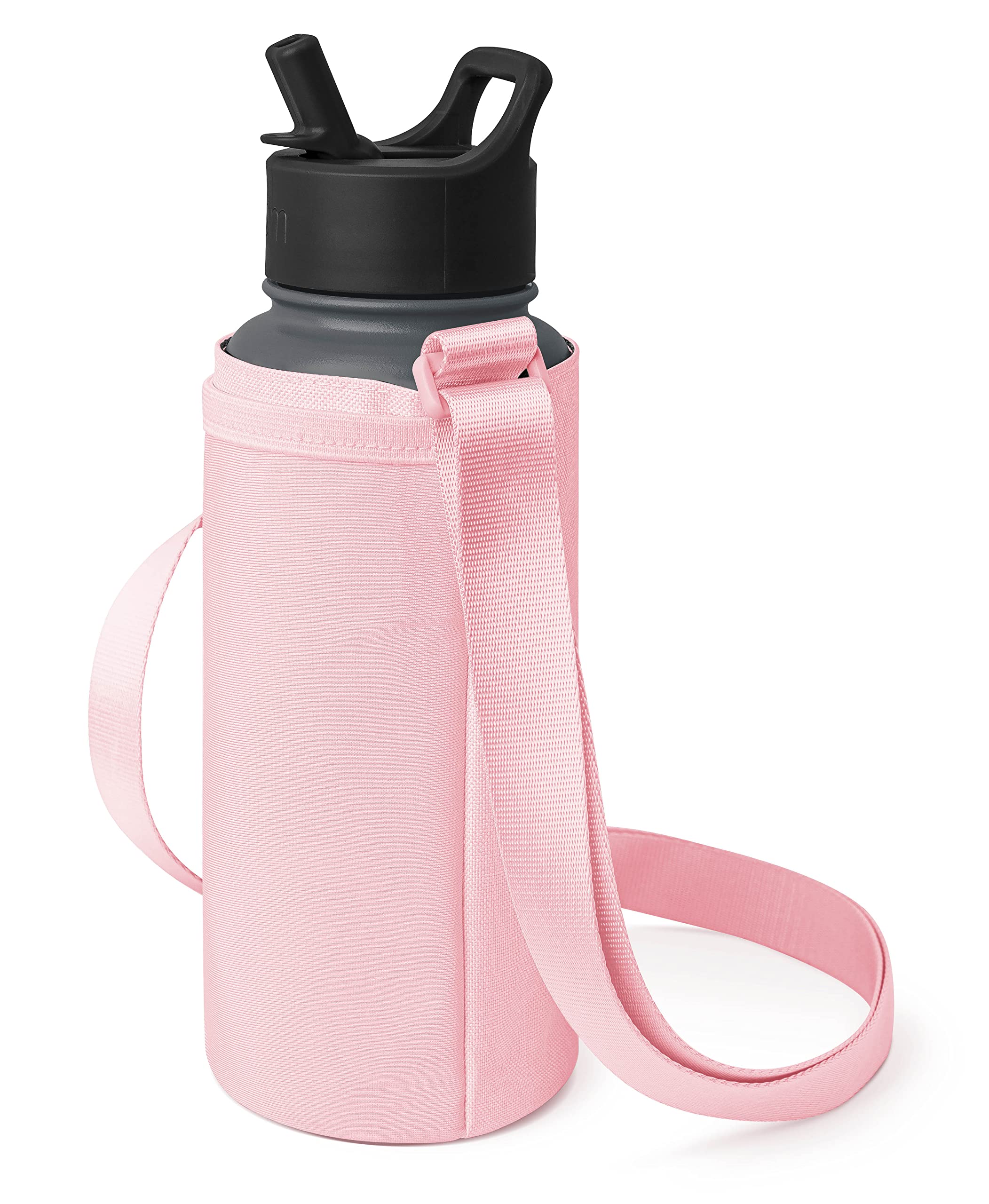 Simple Modern Water Bottle Carrier Sling with Adjustable Strap | Bottle Holder Crossbody Bag for Walking, Hiking and Traveling | Summit Collection | Blush