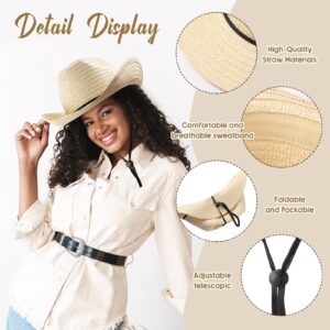 Unittype Western Cowboy Hats, Bandanas, and Party Accessories Set (Beige)