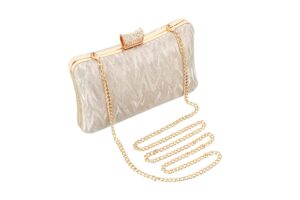 rucavono women's evening handbags,gold clutch purses for women evening gold purse for wedding party bridal prom formal gold evening shoulder handbag