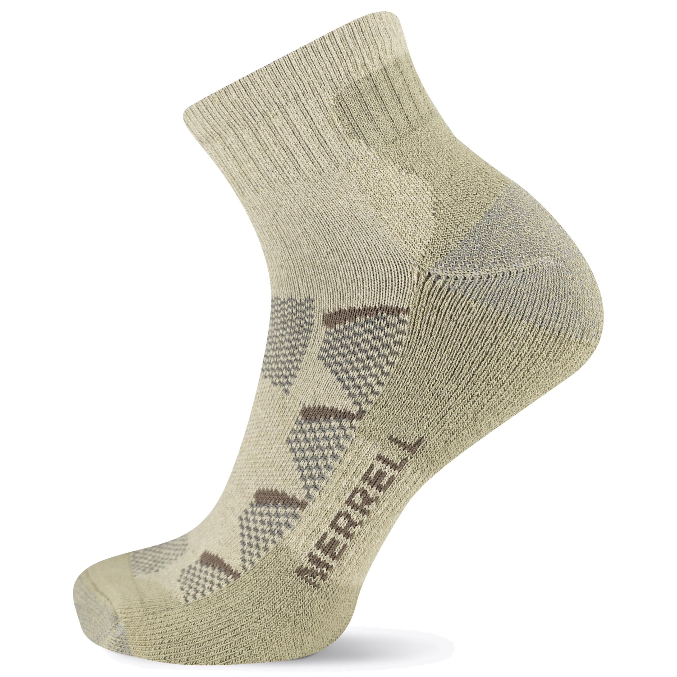 Merrell Unisex-Adult's Moab Hiking Mid Cushion Socks-1 Pair Pack-Coolmax Moisture Wicking & Arch Support, Ankle-Oatmeal, M/L (Men's 9.5-12 / Women's 10-13)