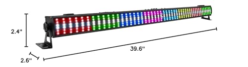 OPPSK LED Stage Wash Light Bar - 100W 288LEDs RGBW DJ Light Bar with Chasing Function Pixel Mapping Strobe Lighting Effects Uplights for Events Concert Music Live Show Wedding Party Stage Lighting