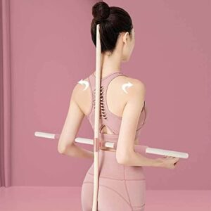 Yoga Sticks Posture Corrector, Yoga Stick Stretching for Posture, Multipurpose Posture Correction Wooden Sticks, Open Shoulders and Open Back, Under 1.2m/47.24''(19.7in)