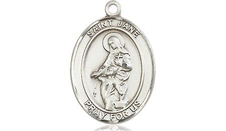 EXTEL Medium Oval Pewter St. Jane of Valois Medal, Made in USA