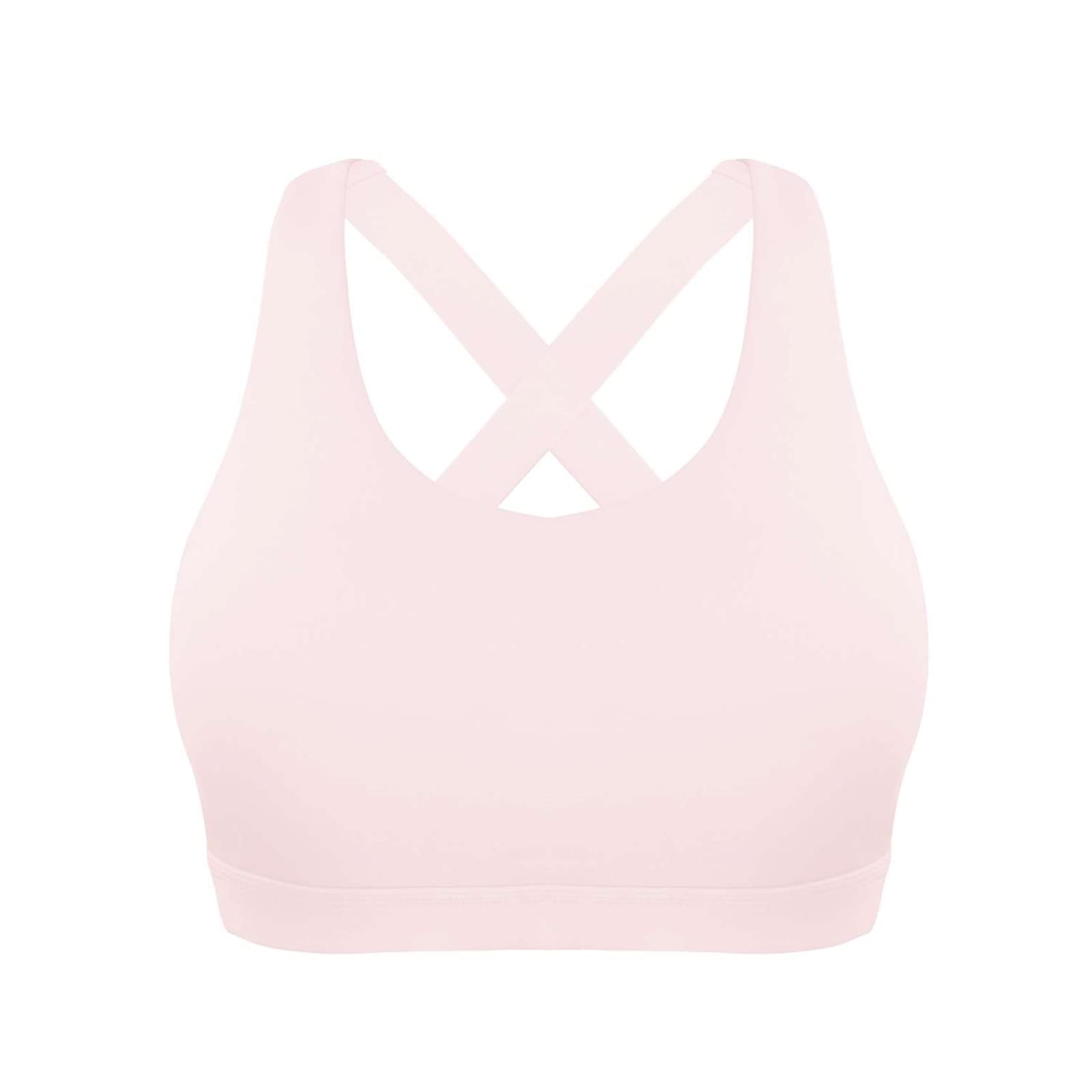 songful Sports Bras for Women, Medium Support Cami Bras No Underwire Seamless Bras with Removable Pads Light Pink