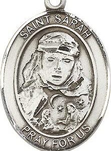 EXTEL Large Oval Pewter St. Sarah Medal, Made in USA