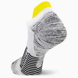 Merrell Trail Running Cushioned Socks-1 Pair Pack-Unisex Anti-Slip Heel & Arch Compression, Low Cut Tab-White Gray, M/L (Men's 9.5-12 / Women's 10-13)