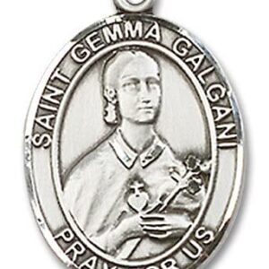 Extel Medium Oval Sterling Silver St. Gemma Galgani Medal, Made in USA