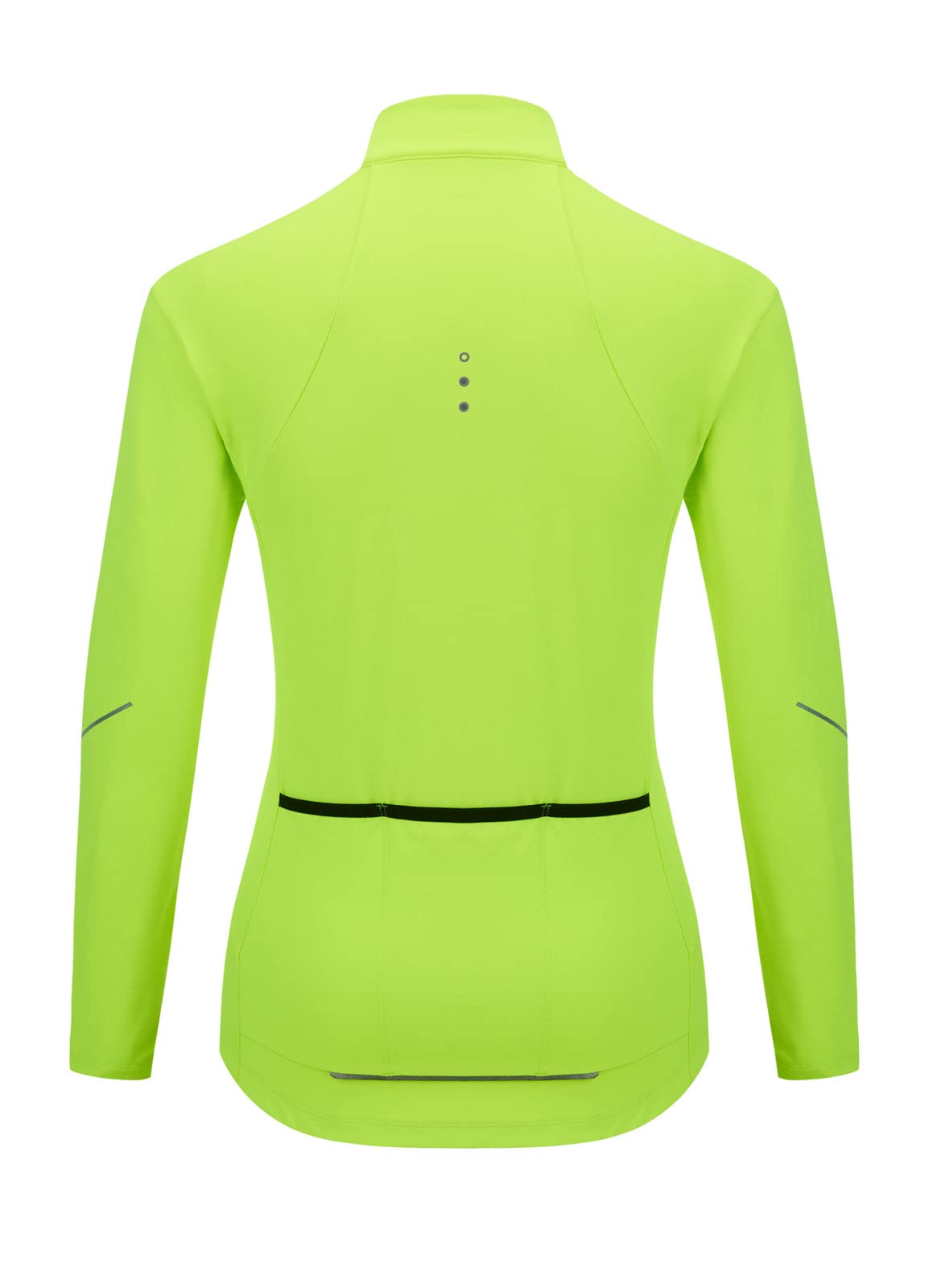 BALEAF Women's Thermal Cycling Jersey Long Sleeve Winter 4 Pockets Bike Fleece Jackets Windproof Cold Weather Fluorescent Yellow XXL