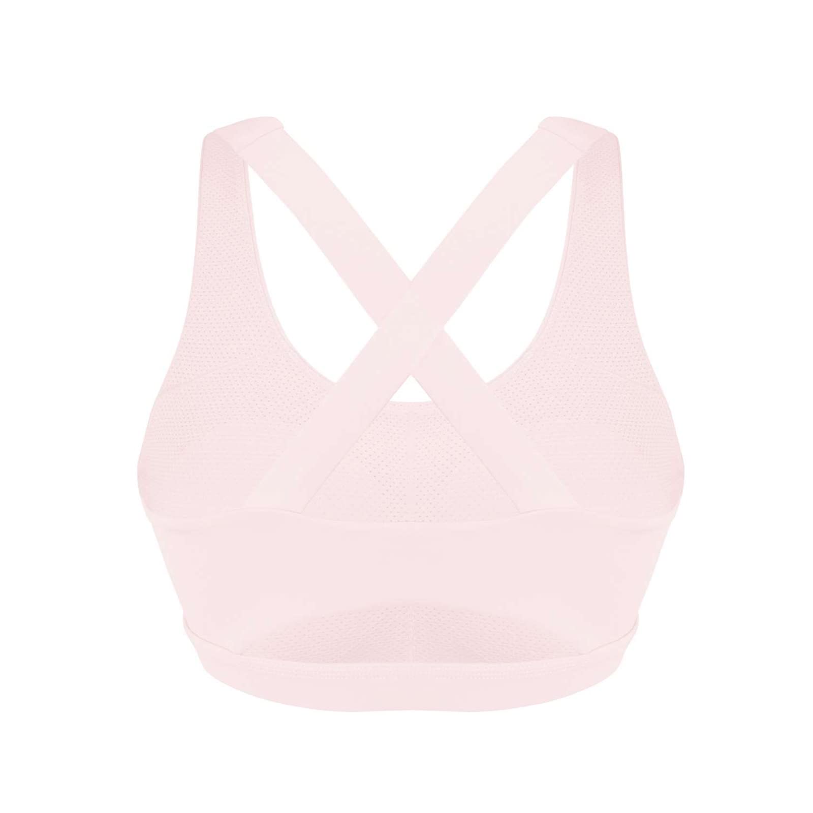 songful Sports Bras for Women, Medium Support Cami Bras No Underwire Seamless Bras with Removable Pads Light Pink