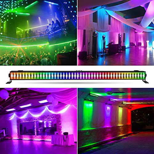 OPPSK LED Stage Wash Light Bar - 100W 288LEDs RGBW DJ Light Bar with Chasing Function Pixel Mapping Strobe Lighting Effects Uplights for Events Concert Music Live Show Wedding Party Stage Lighting