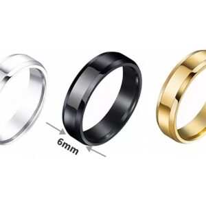 3pcs Titanium Steel Rings, 4mm/6mm/8mm Rings for Men and Women, Stainless Steel Rings, Engagement Rings, Matching Rings, Decorative Rings, Graduation Gifts Birthday Gifts Holiday Gifts (6mm, 10)