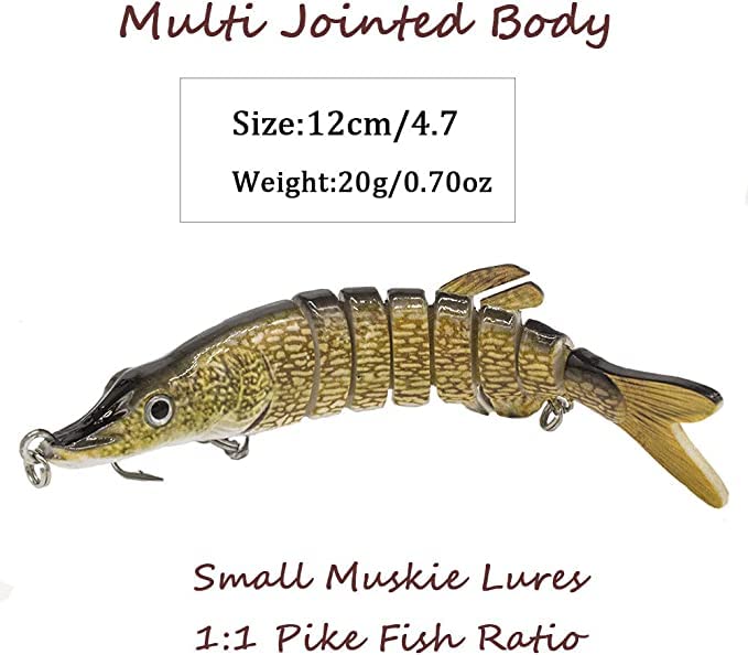 Northern-Pike-Lures-Multi-Jointed-Swimbaits-Fishing-Lure 5" 8" inch for Musky Lake Trout Fishing Tackle