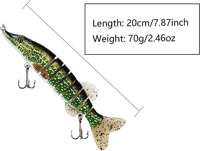 Northern-Pike-Lures-Multi-Jointed-Swimbaits-Fishing-Lure 5" 8" inch for Musky Lake Trout Fishing Tackle