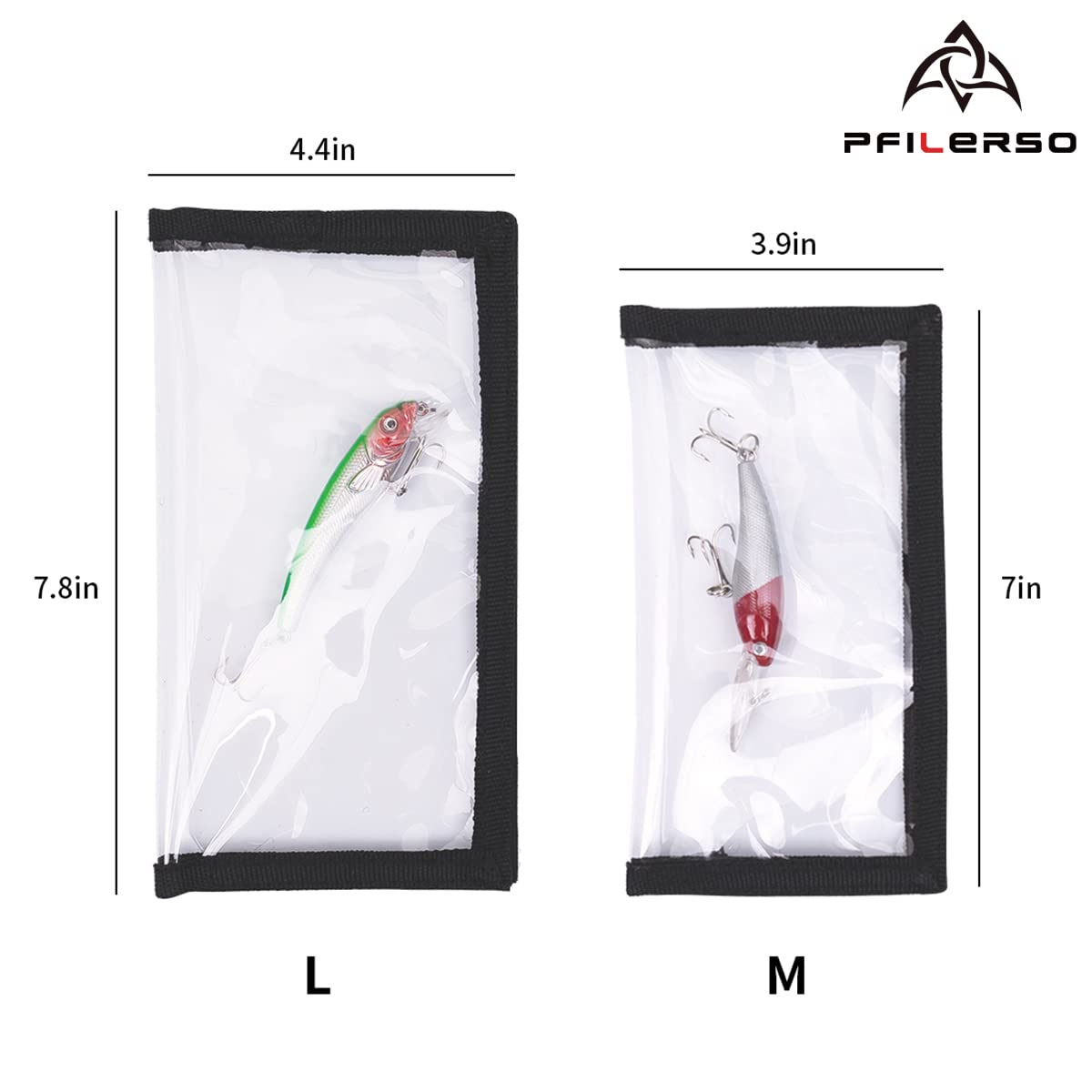 PFILERSO Fishing Lure Wraps 12PCS Clear See-Through PVC Fishing Lure Covers Protect Children Pets and Fishermen Safe from Sharp Hook Transparent Lures Fishing Bait Hook Storage 6L+6M (12Pcs（6L+6M）)