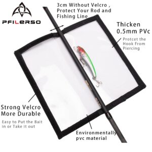 PFILERSO Fishing Lure Wraps 12PCS Clear See-Through PVC Fishing Lure Covers Protect Children Pets and Fishermen Safe from Sharp Hook Transparent Lures Fishing Bait Hook Storage 6L+6M (12Pcs（6L+6M）)