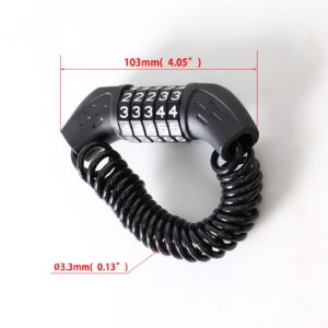 Bike Cable Lock, 5 Digit Combination Anti-Theft Portable Bicycle Lock,Hardened Steel Mini Bicycle Lock for Helmets, Bicycles, Luggage, Backpacks, Electric Scooter, Strollers etc.