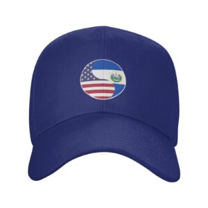 POOEDSO Yin Yang Flag Combination of America and El Salvador Baseball Cap Men and Women Solid Color Duck Tongue Hat Casquette