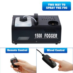 TCFUNDY 1500W Fog Machine 2PCS Vertical Smoke Machine Stage Fogger with Remote control for Halloween Wedding Disco Club Christmas Party DJ Performance