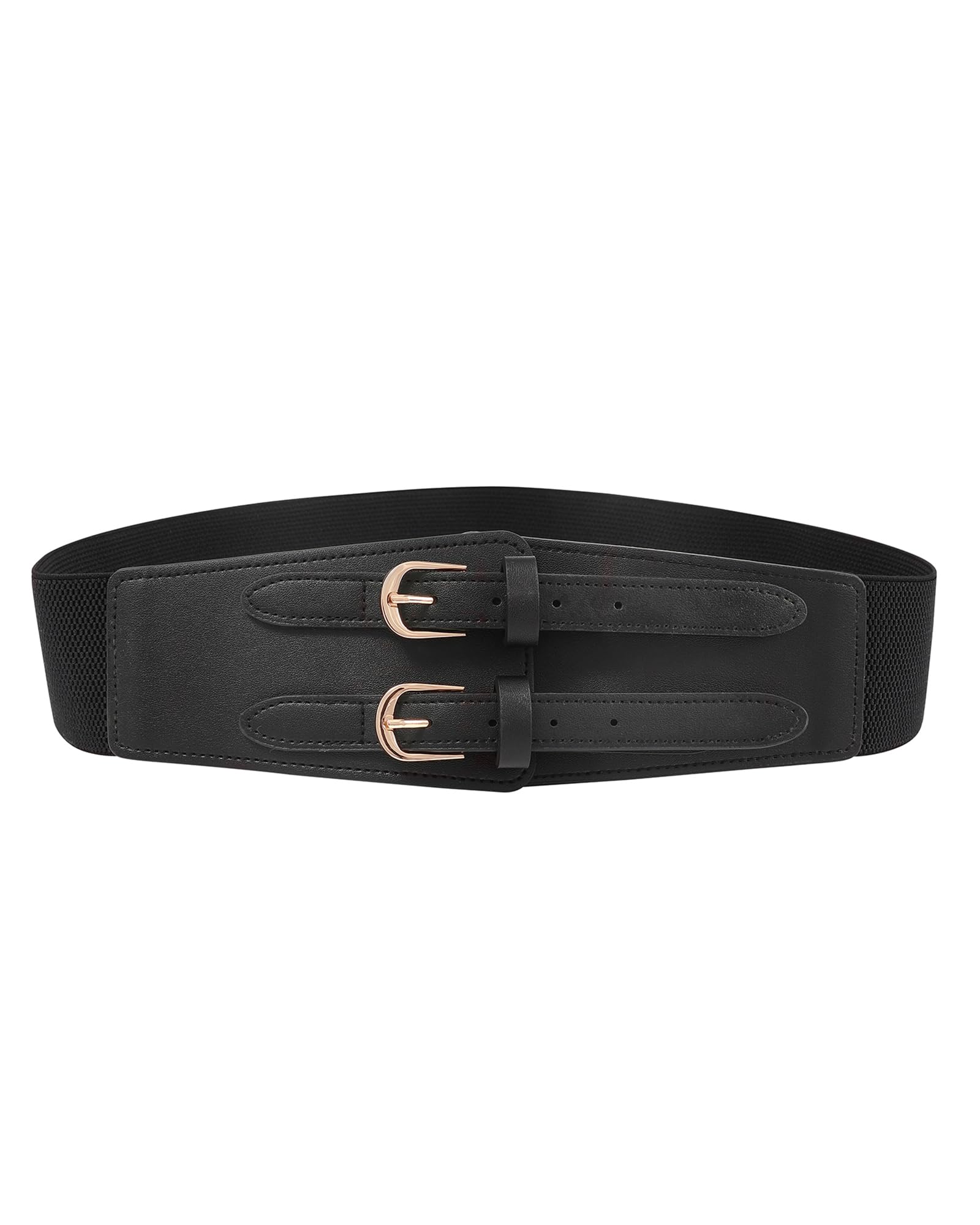 Kajeer Elastic Wide Waist Belt Women - Vintage Cinch Belts Women Wide Stretchy Belt for Dresses(M,Black)