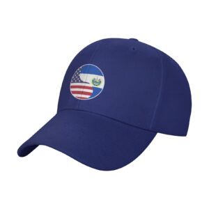 POOEDSO Yin Yang Flag Combination of America and El Salvador Baseball Cap Men and Women Solid Color Duck Tongue Hat Casquette