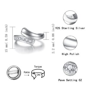 Sterling Silver Urn Ring for Ashes: Women Cubic Zirconia Ash Ring Memorial Cremation Jewelry Bereavement Keepsakes Gift for Loss of a Loved One (Size 8)