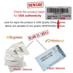 Semper Paratus Gear TYVEK Credit Card Sleeves Protectors 100% MADE IN USA - For Travel wallet or purse. RFID Blocking 13.56 Blank White SPG-TYVEK-RFID-CCP Semper Paratus