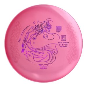 yikun professional disc golf putter putt & approach 165-170g straight flying high glide putter perfect for outdoor games and competition (pink)