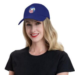 POOEDSO Yin Yang Flag Combination of America and El Salvador Baseball Cap Men and Women Solid Color Duck Tongue Hat Casquette