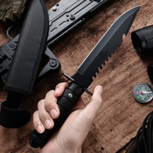 DOOM BLADE 11.1 inches Fixed blade Knife with Nylon Sheath, Survival Knife,Bowie Knives,Hunting tactical knife,Multifunction,For Outdoor, Hunting,Camping,Bushcraft (Knife * 1)