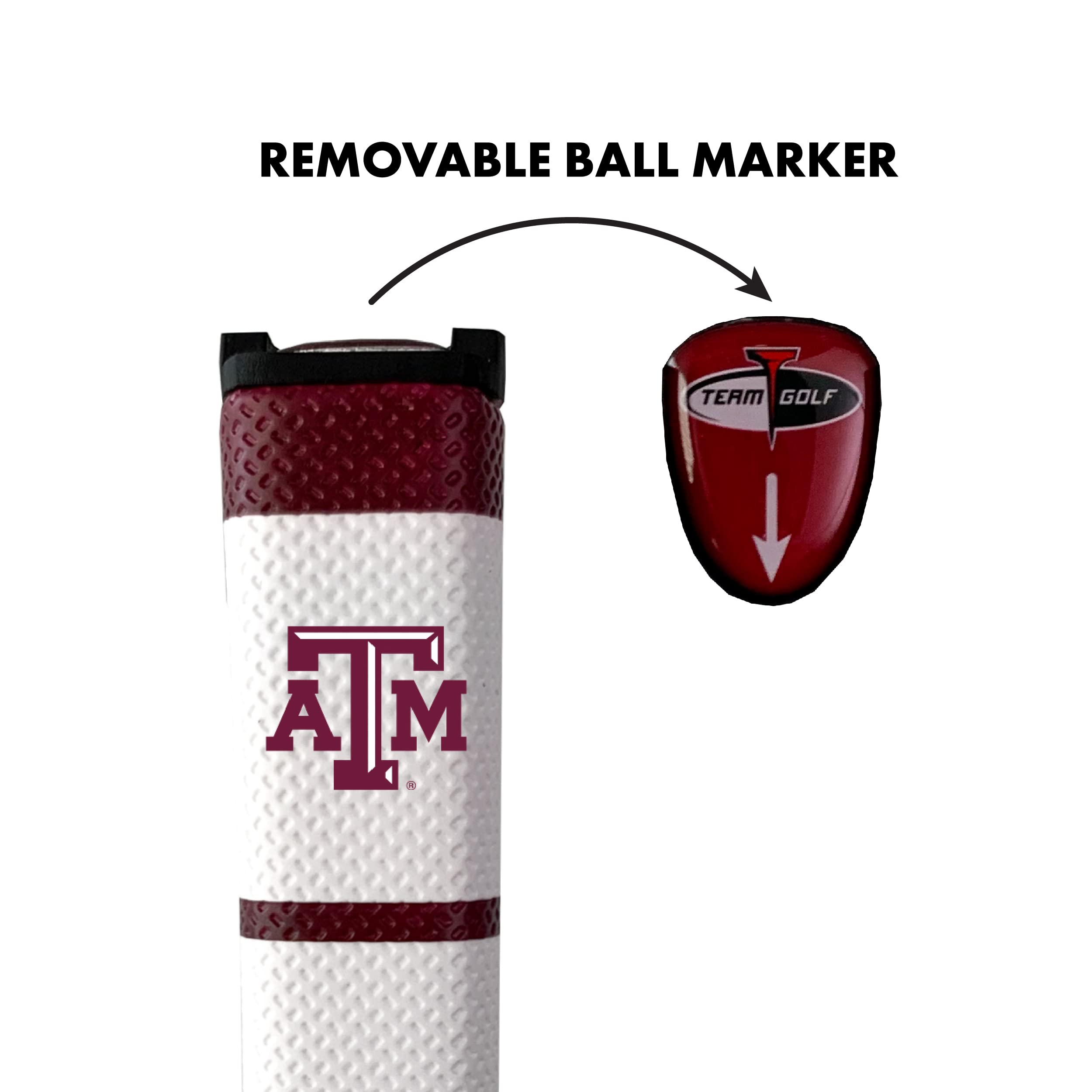 Team Golf NCAA TEXAS A AND M Golf Putter Grip Team Golf NCAA Golf Putter Grip (Multi Colored) with Removable Ball Marker, Durable Wide Grip & Easy to Control