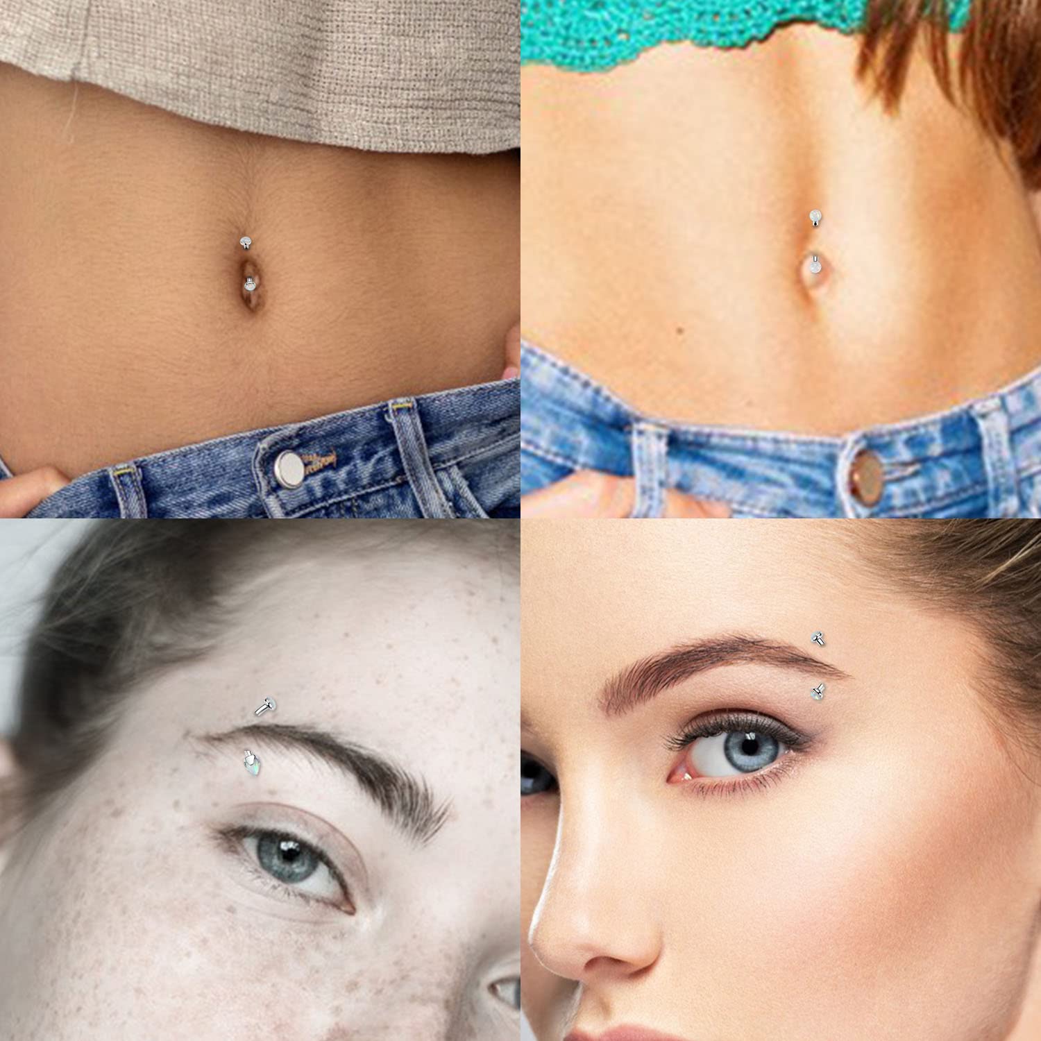 GAGABODY Eyebrow Jewelry 16g G23 Titanium Eyebrow Piercing Jewelry Curved Barbell 16g Belly Button Ring 6mm-12mm Cartilage