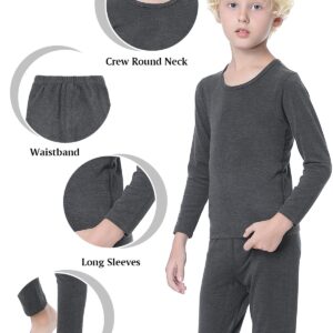 Century Star Kids Thermal Underwear Long Johns for Boys Girls Base Layer Toddler Thermal Set Ultra Soft Black Medium (90) /2T-3T