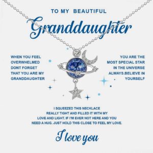 INERRWIX To My Beautiful Granddaughter Daughter Necklace Special Star in the Universe Necklace for Women (To My Granddaughter)