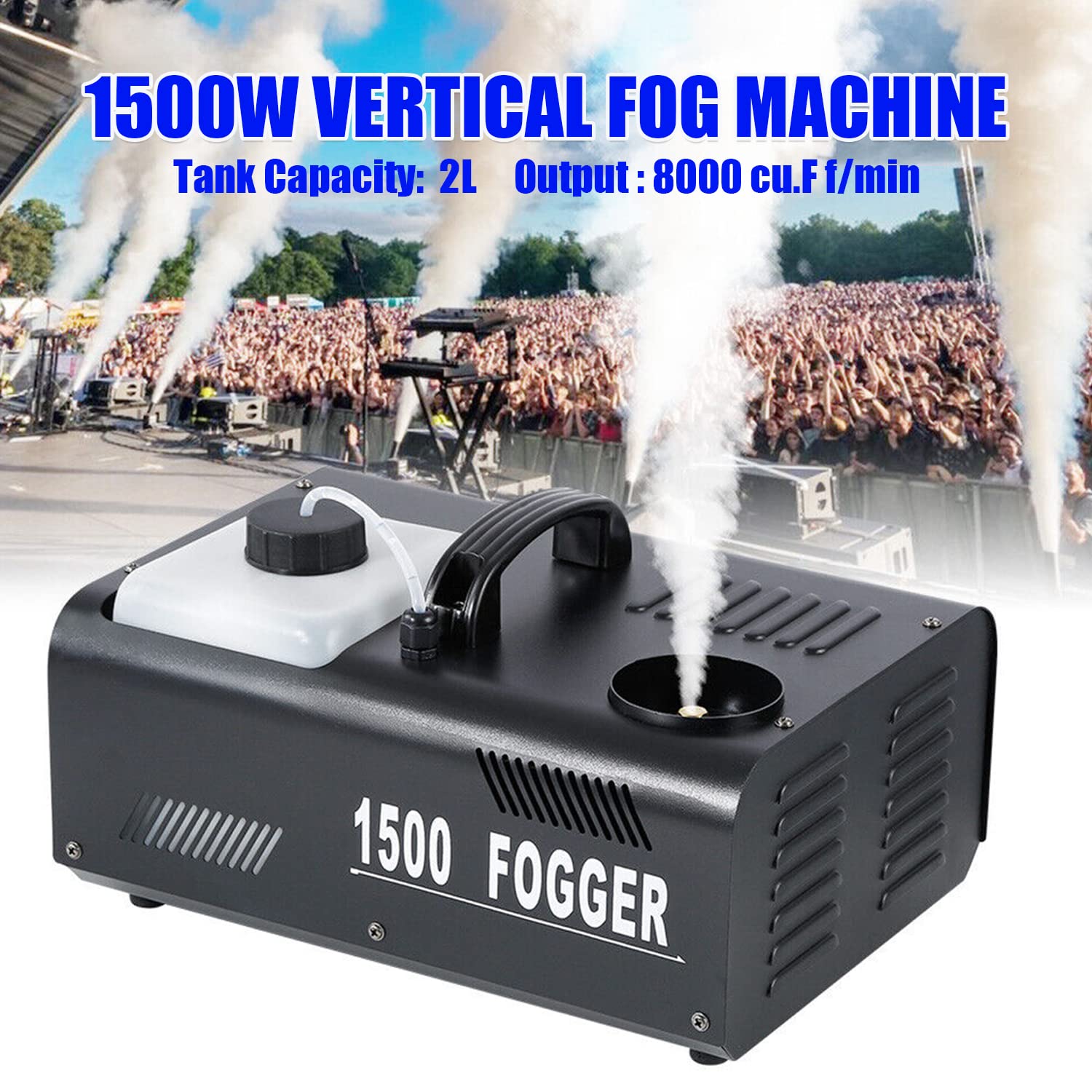 TCFUNDY 1500W Fog Machine 2PCS Vertical Smoke Machine Stage Fogger with Remote control for Halloween Wedding Disco Club Christmas Party DJ Performance