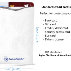 Semper Paratus Gear TYVEK Credit Card Sleeves Protectors 100% MADE IN USA - For Travel wallet or purse. RFID Blocking 13.56 Blank White SPG-TYVEK-RFID-CCP Semper Paratus