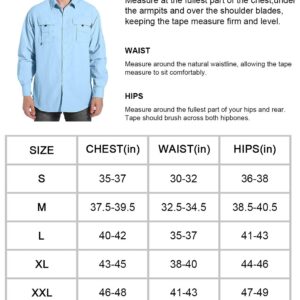 NOMINATE Mens Long Sleeve Fishing Shirts UPF 50+ UV Protection Sun Shirts Quick Drying Hiking Lightweight Blue