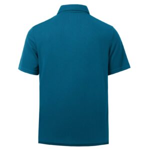 TIHEEN Men's Big & Tall Short Sleeve Moisture Wicking Performance Golf Polo Shirts(6XL,Blue)