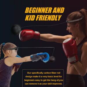 Hikeen Boxing Reflex Ball, Adjustable MMA Boxing Equipment for Adults and Kids, Punching Speed and Hand Eye Coordination Training 2 Difficulty Levels