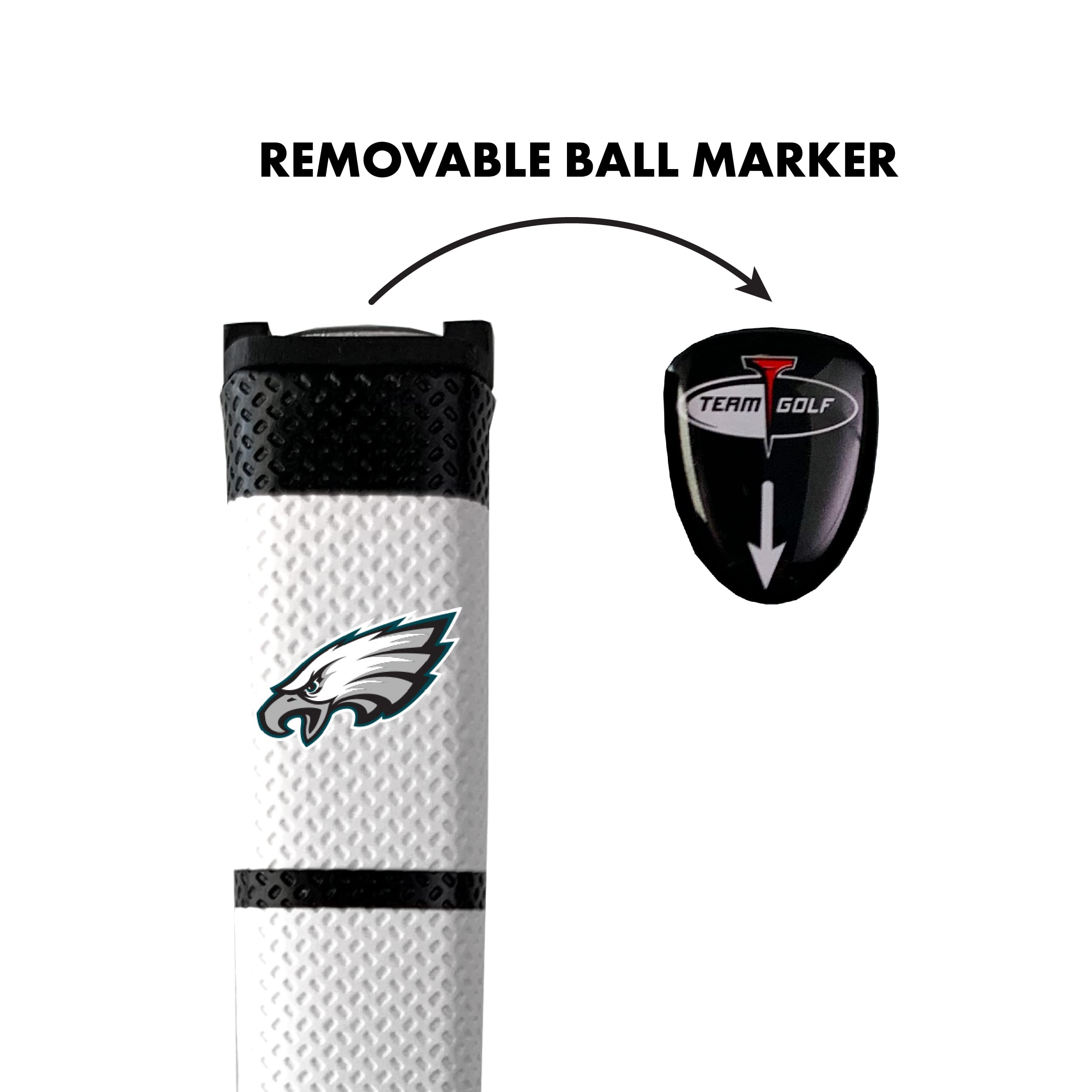 Team Golf NFL PHILADELPHIA EAGLES Golf Putter Grip Team Golf NFL Golf Putter Grip (Multi Colored) with Removable Ball Marker, Durable Wide Grip & Easy to Control